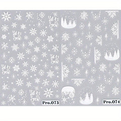 Embossed Christmas Nail Art Stickers - Santa Snowflake Tree Bell Decals
