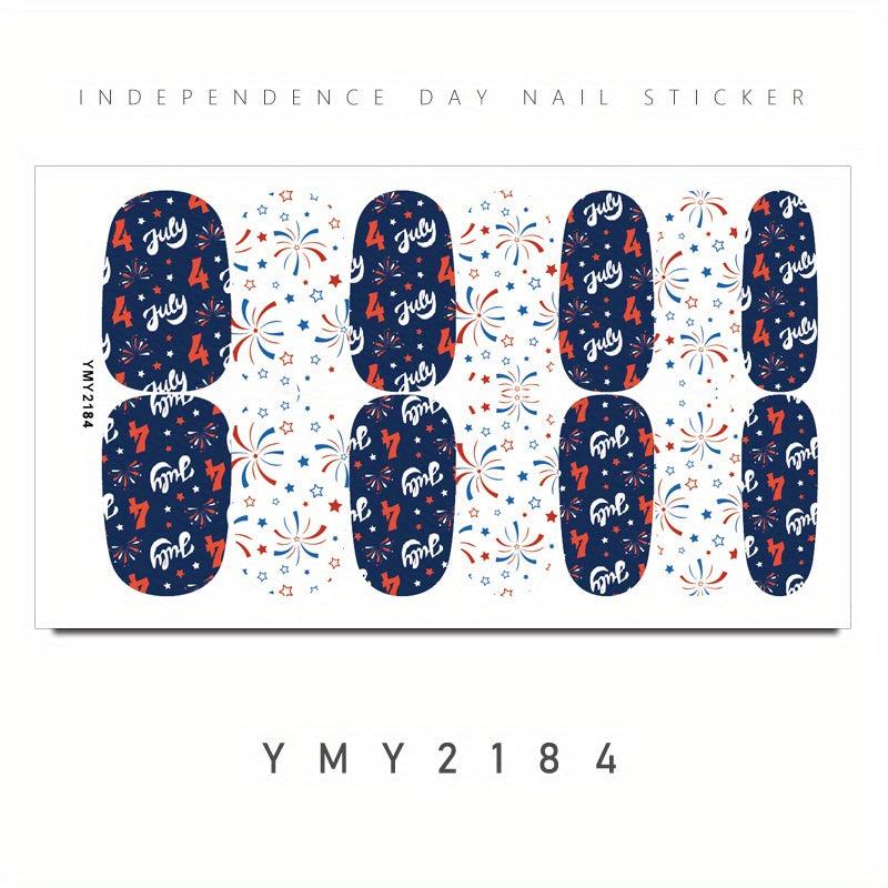Independence Nail Stickers for Labor Day - Full Cover Self-Adhesive Nail Decor