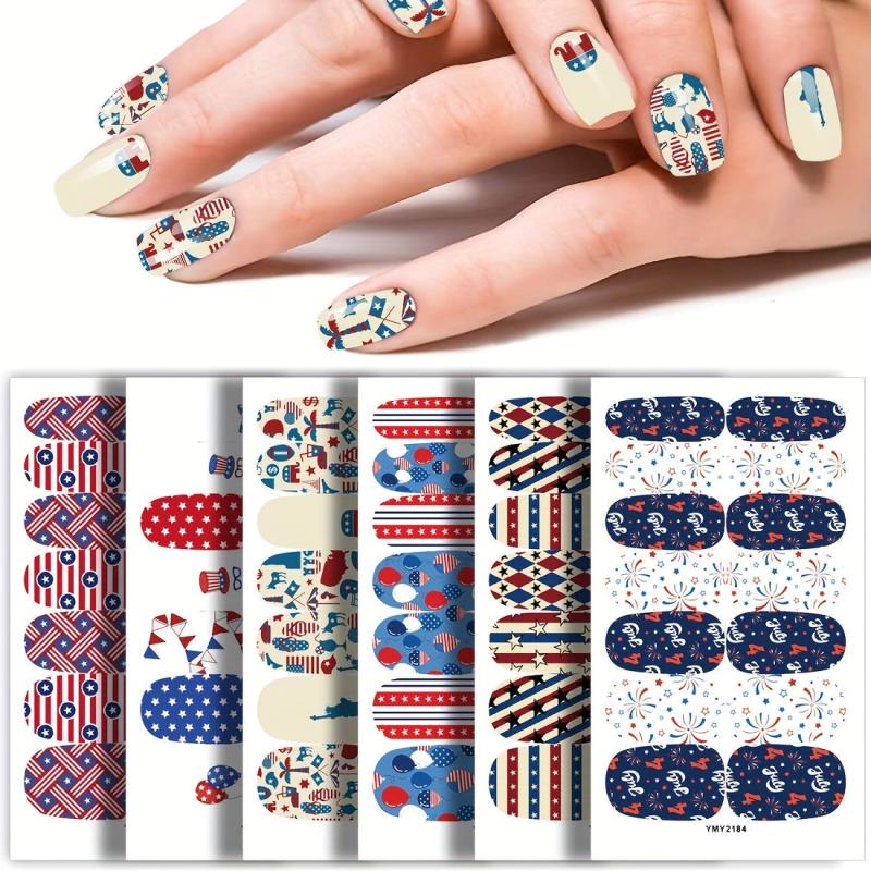 Independence Nail Stickers for Labor Day - Full Cover Self-Adhesive Nail Decor