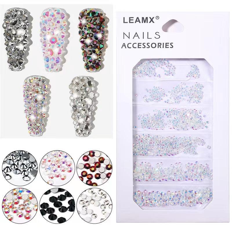 Glass Crystal Flat Back Nail Rhinestones Mixed Sizes for Crafts