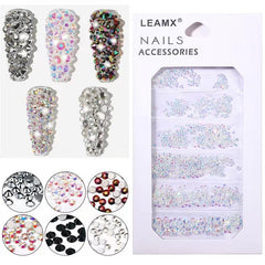 Glass Crystal Flat Back Nail Rhinestones Mixed Sizes for Crafts