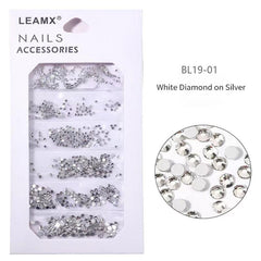 Glass Crystal Flat Back Nail Rhinestones Mixed Sizes for Crafts