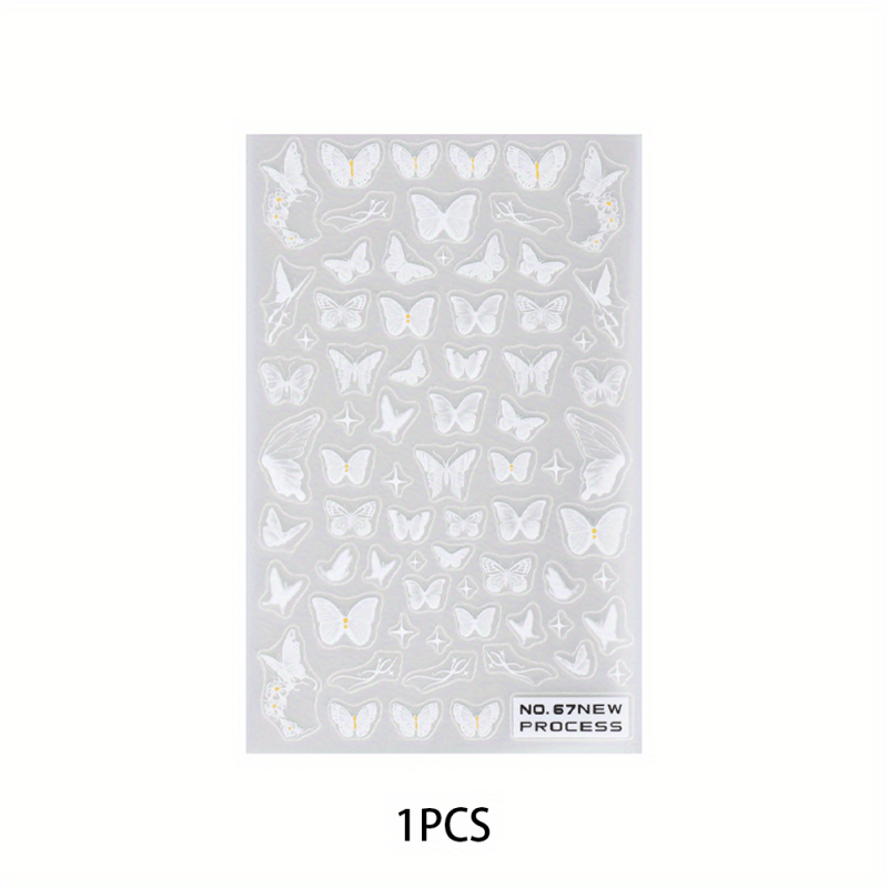 Colorful 3D Butterfly Flower Daisy Nail Art Stickers Decals