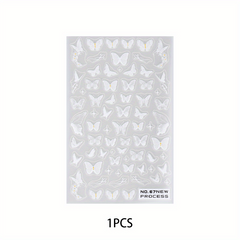 Colorful 3D Butterfly Flower Daisy Nail Art Stickers Decals