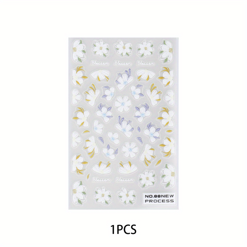 Colorful 3D Butterfly Flower Daisy Nail Art Stickers Decals