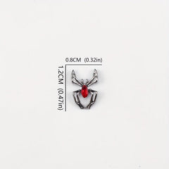 10pcs Halloween 3D Alloy Spider Nail Art Charms with Rhinestones