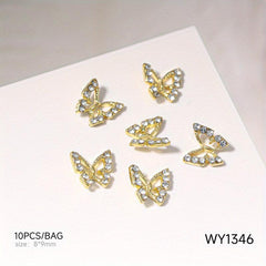 10pcs 3D Alloy Butterfly Star Nail Charms