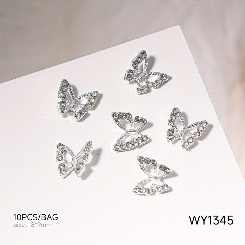 10pcs 3D Alloy Butterfly Star Nail Charms