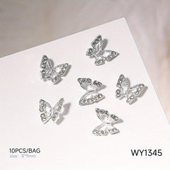 10pcs 3D Alloy Butterfly Star Nail Charms