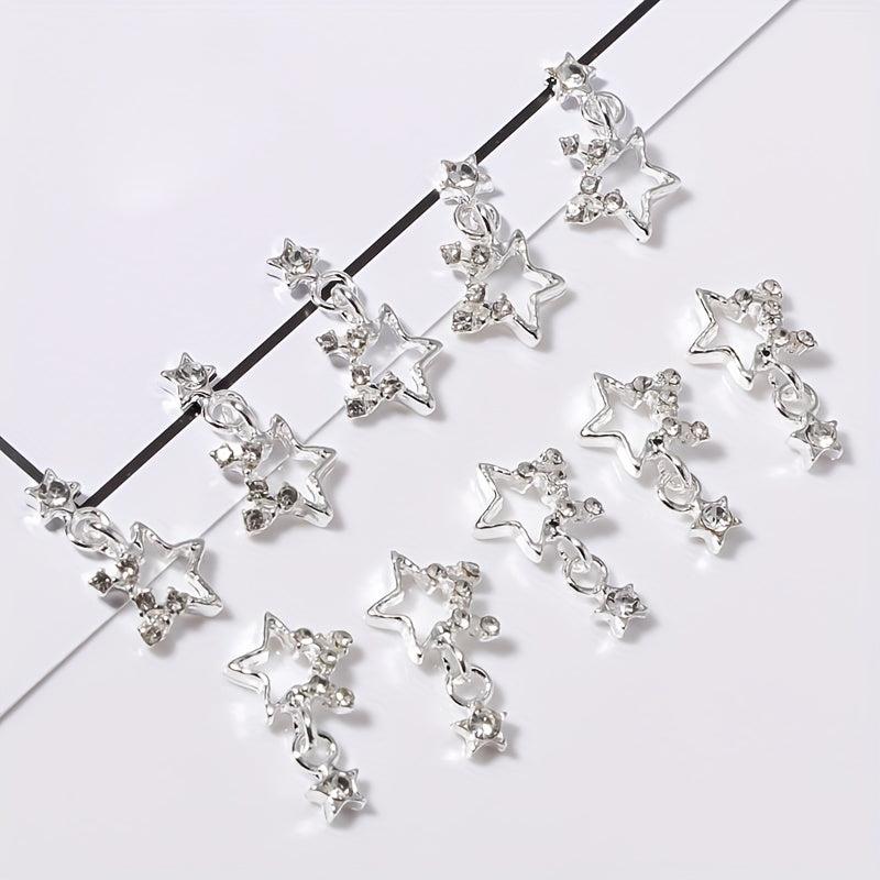 10pcs 3D Alloy Butterfly Star Nail Charms