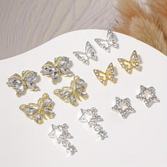 10pcs 3D Alloy Butterfly Star Nail Charms