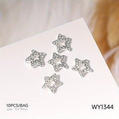 10pcs 3D Alloy Butterfly Star Nail Charms