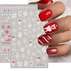 6pcs Christmas Nail Art Stickers Self Adhesive Decals for Parties