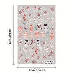 6pcs Christmas Nail Art Stickers Self Adhesive Decals for Parties