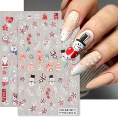 6pcs Christmas Nail Art Stickers Self Adhesive Decals for Parties