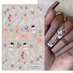 6pcs Christmas Nail Art Stickers Self Adhesive Decals for Parties