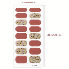 Glitter Sequins Nail Wraps Stickers Self Adhesive Nail Art Decals