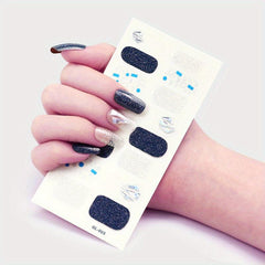Glitter Sequins Nail Wraps Stickers Self Adhesive Nail Art Decals