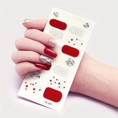 Glitter Sequins Nail Wraps Stickers Self Adhesive Nail Art Decals