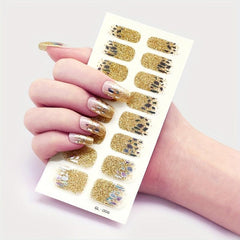 Glitter Sequins Nail Wraps Stickers Self Adhesive Nail Art Decals