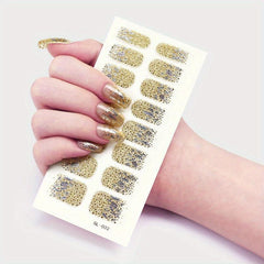 Glitter Sequins Nail Wraps Stickers Self Adhesive Nail Art Decals