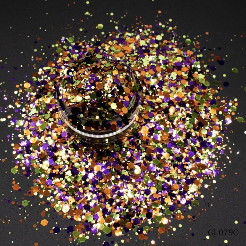 3D Metallic Glitter Holographic Nail Art Sequins for Manicure Tips