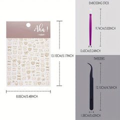 5pcs 5D Cartoon Nail Art Stickers Dog Rabbit Nail Decals DIY Nail Salons