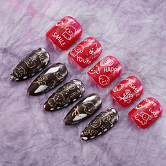 5pcs 5D Cartoon Nail Art Stickers Dog Rabbit Nail Decals DIY Nail Salons