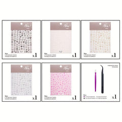 5pcs 5D Cartoon Nail Art Stickers Dog Rabbit Nail Decals DIY Nail Salons
