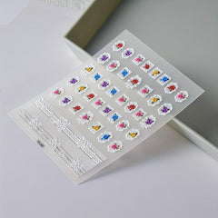 4pcs 5D Embossed Flower Nail Art Stickers Self Adhesive Nail Art Decals