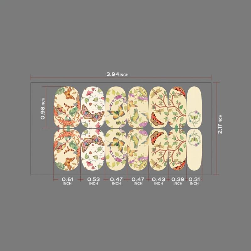 Butterfly Nail Polish Stickers Self Adhesive Nail Art Decal Strips