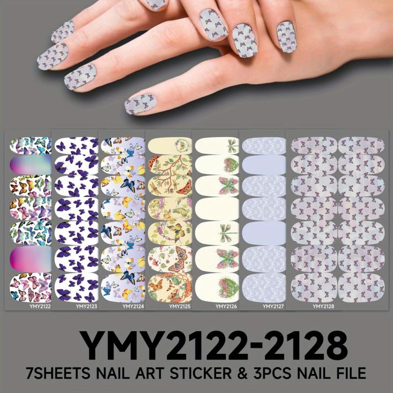 Butterfly Nail Polish Stickers Self Adhesive Nail Art Decal Strips