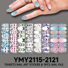 Butterfly Nail Polish Stickers Self Adhesive Nail Art Decal Strips