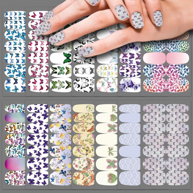 Butterfly Nail Polish Stickers Self Adhesive Nail Art Decal Strips