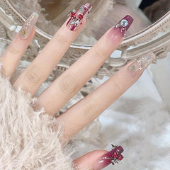 Cherry Pendant Rivet Rhinestones Nail Art Decoration