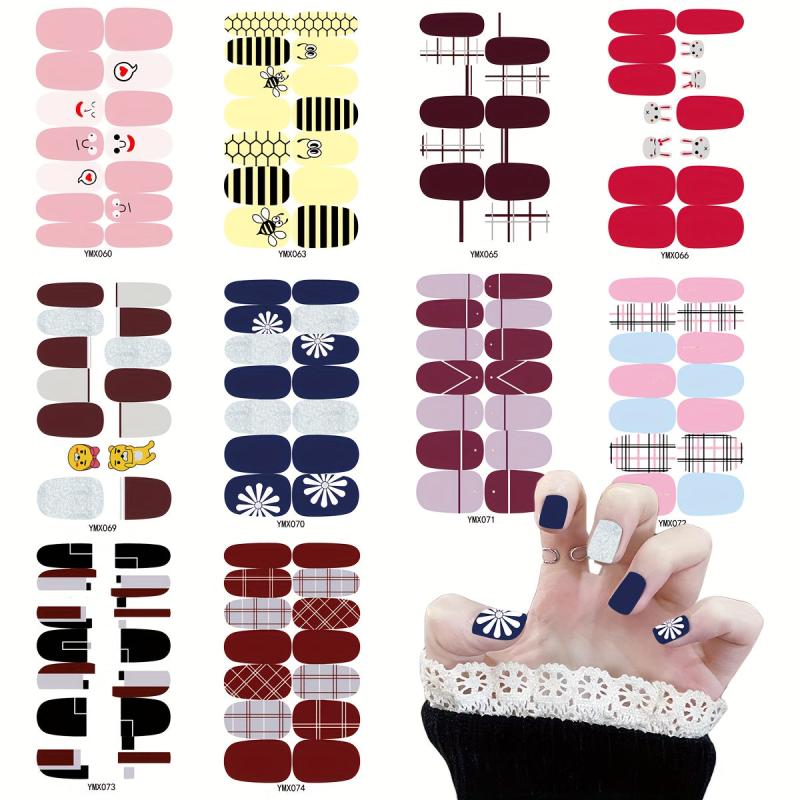 10 Sheets Nail Polish Strips - Easy to Apply Gel Nail Art Decals
