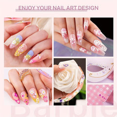 5D Embossed Daisy Nail Art Stickers With Tweezers