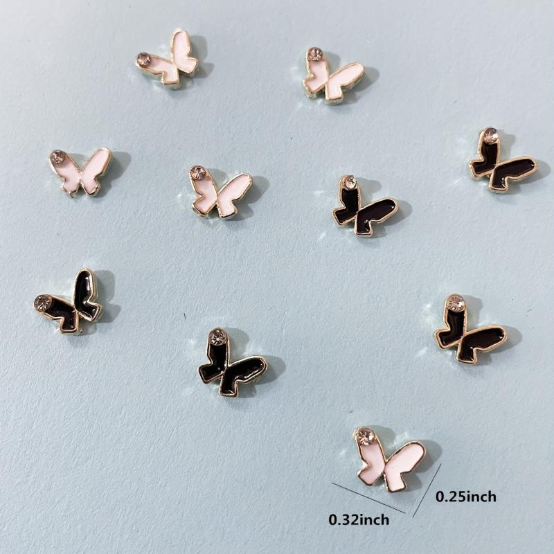 10pcs Mini Butterfly Nail Art Stickers w/ Metal Flash for Nail Decoration
