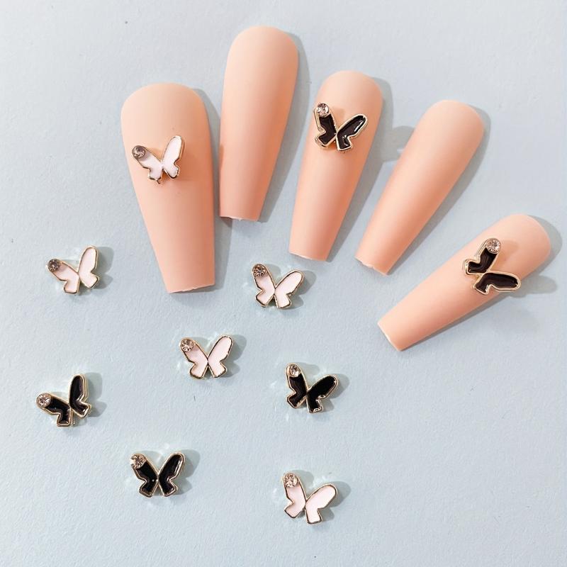 10pcs Mini Butterfly Nail Art Stickers w/ Metal Flash for Nail Decoration