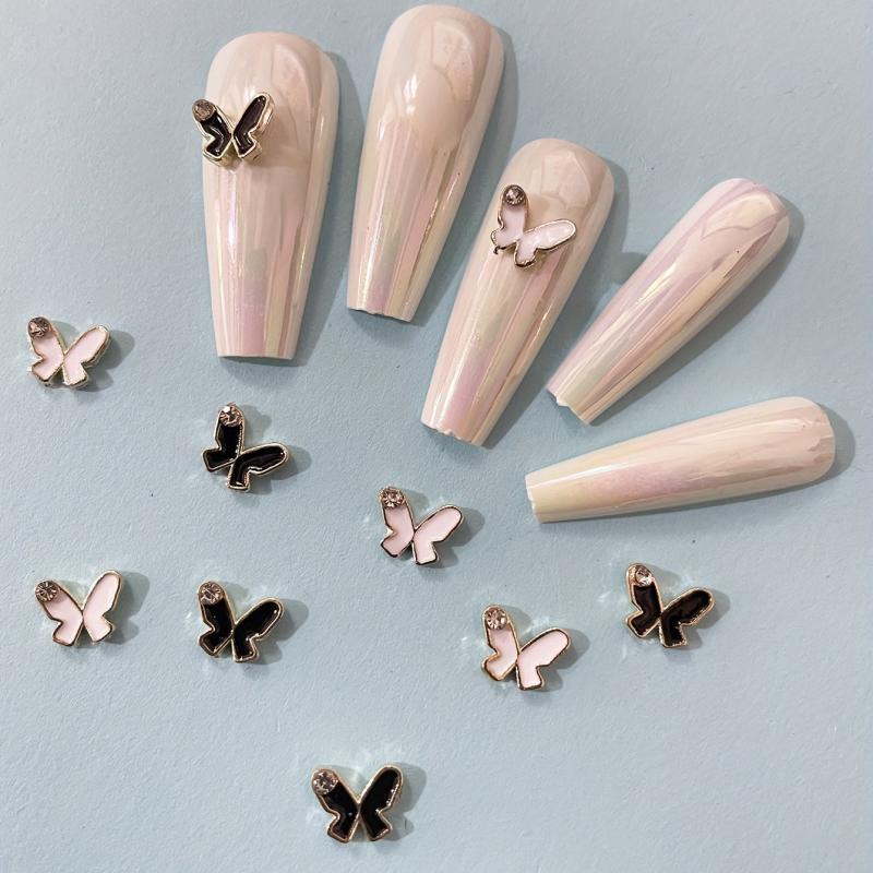 10pcs Mini Butterfly Nail Art Stickers w/ Metal Flash for Nail Decoration