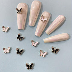 10pcs Mini Butterfly Nail Art Stickers w/ Metal Flash for Nail Decoration