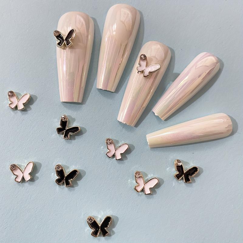 10pcs Mini Butterfly Nail Art Stickers w/ Metal Flash for Nail Decoration