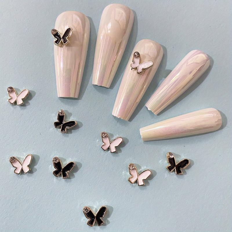 10pcs Mini Butterfly Nail Art Stickers w/ Metal Flash for Nail Decoration