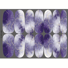 Marble Flower Nail Polish Stickers - Self Adhesive Gel Nail Decals