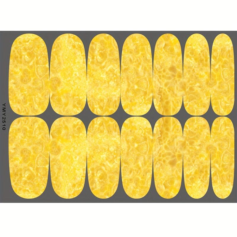 Marble Flower Nail Polish Stickers - Self Adhesive Gel Nail Decals