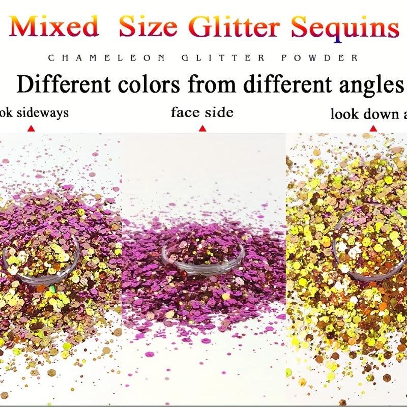 12 Colors Holographic Nail Glitter Powder Hexagon Flakes Sequins 10g