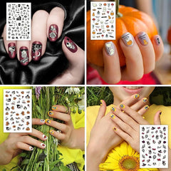 Luminous Halloween Nail Art Stickers Skull Ghost Pumpkin Decals
