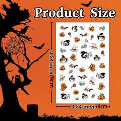 Luminous Halloween Nail Art Stickers Skull Ghost Pumpkin Decals