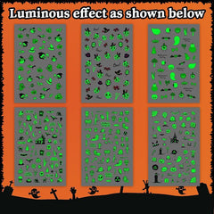 Luminous Halloween Nail Art Stickers Skull Ghost Pumpkin Decals