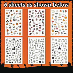 Luminous Halloween Nail Art Stickers Skull Ghost Pumpkin Decals